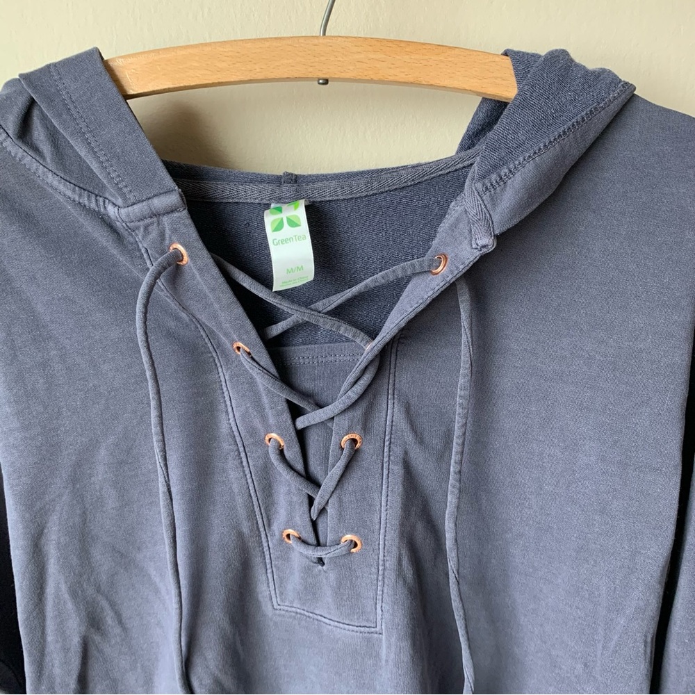 New GreenTea lace up hooded sweatshirt - Picture 7 of 7